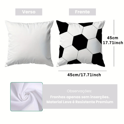 Conjunto de Fronha Decor Ball - Raiz do Futebol ™