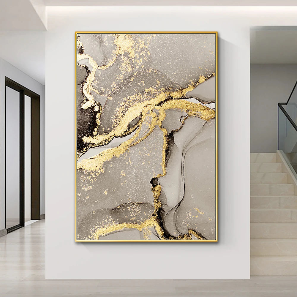 3 Quadro de Mármore Abstrato Irregular - Gustha Decor
