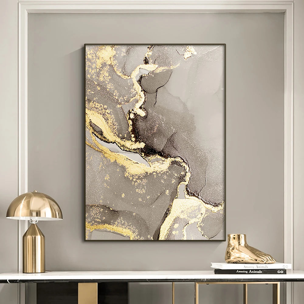 3 Quadro de Mármore Abstrato Irregular - Gustha Decor